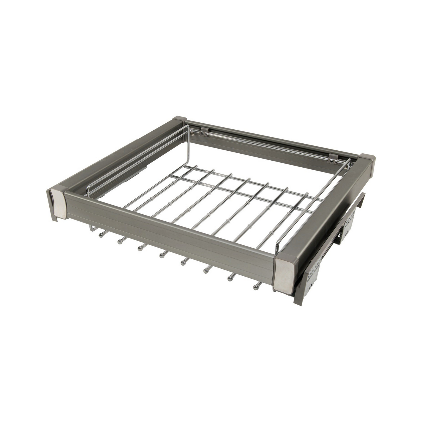 Ausziehbarer Hosenbügel 2 für 60-cm-Schrank Soft-Close - Einzelner Fachboden - Grau