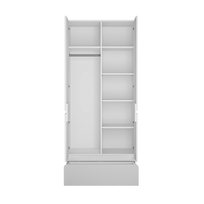 ALBI III - Kinderzimmermöbel-Set - Weiß Matt / Kaltgrau glänzend