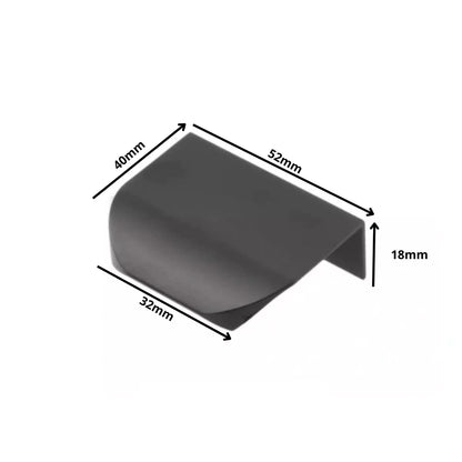 Griffleiste Kantengriff Rund 32mm (52mm Gesamtlänge) - Schwarz Matt