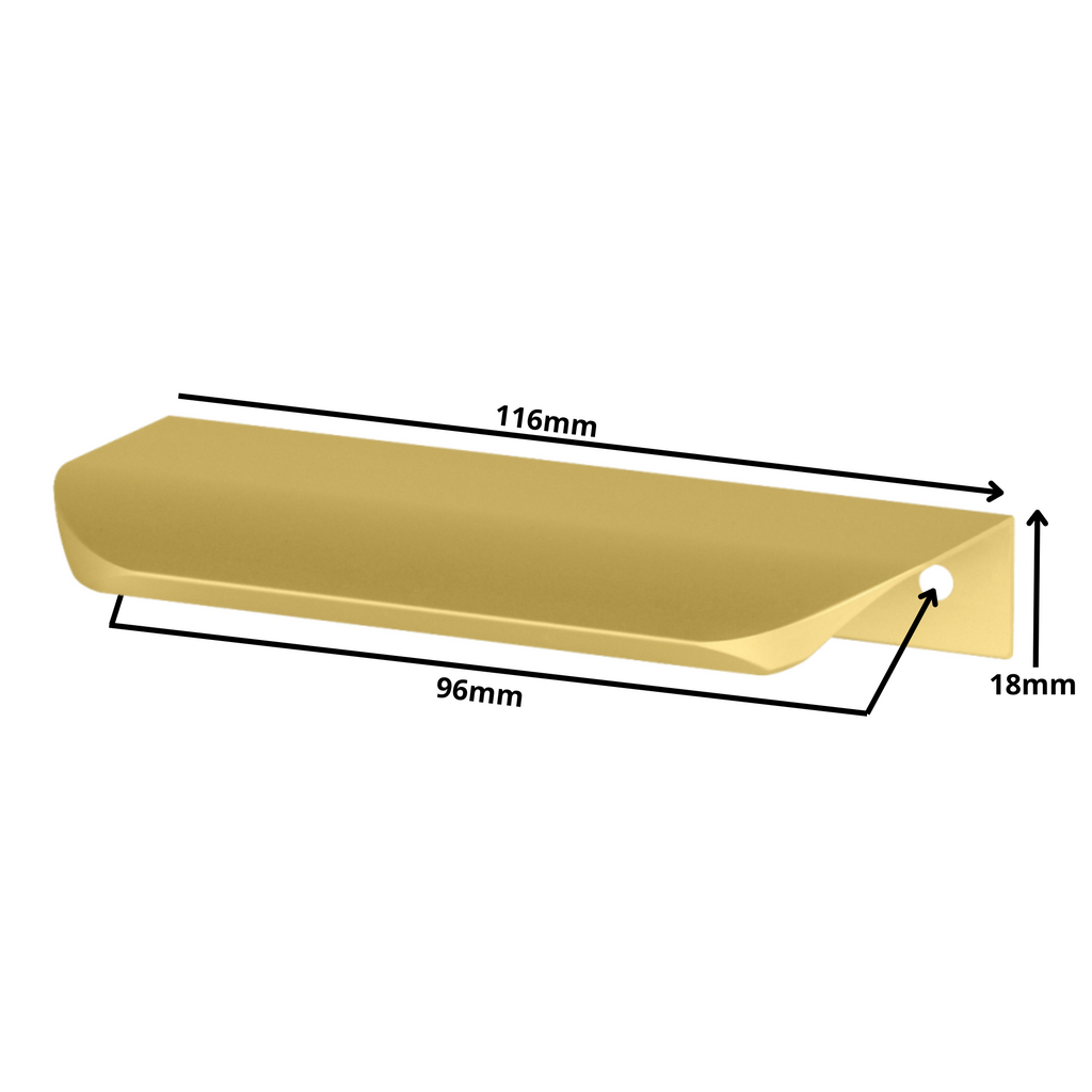 Griffleiste Kantengriff Rund 96mm (116mm Gesamtlänge) - Gold