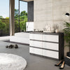 GABRIEL - Kommode / Sideboard mit 6 Schubladen - Anthrazit / Weiß Matt  H71cm B100cm TD33cm