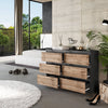 GABRIEL - Kommode / Sideboard mit 6 Schubladen - Anthrazit / Wotan Eiche H71cm B100cm T33cm