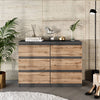 GABRIEL - Kommode / Sideboard mit 6 Schubladen - Anthrazit / Wotan Eiche H71cm B100cm T33cm