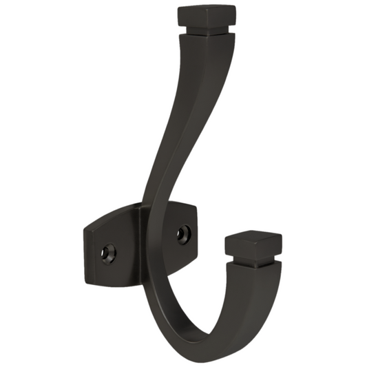 Doppelter Hut- und Mantelhaken - 128 mm - Schwarz