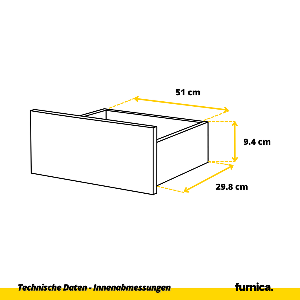 GABRIEL - Kommode / Sideboard mit 4 Schubladen - Schwarz Matt H92cm B60cm T33cm