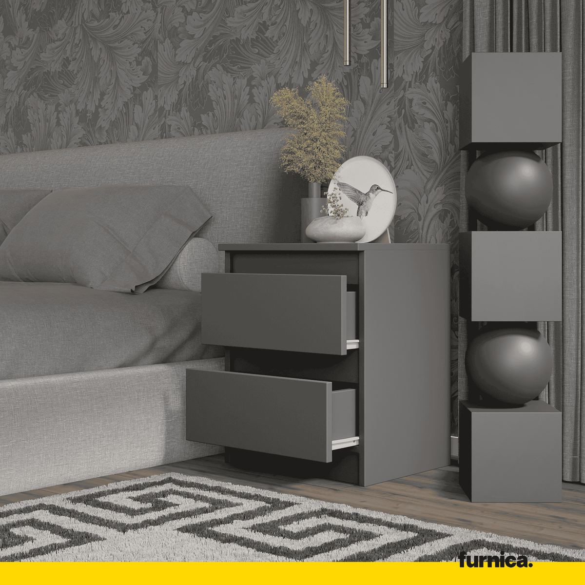 2 Stück GABRIEL BIG, H50 cm B41 cm T33 cm, Grau – Furnica