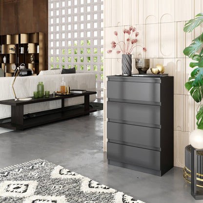 GABRIEL - Kommode / Sideboard mit 4 Schubladen - Anthrazit Grau H92cm B60cm T33cm