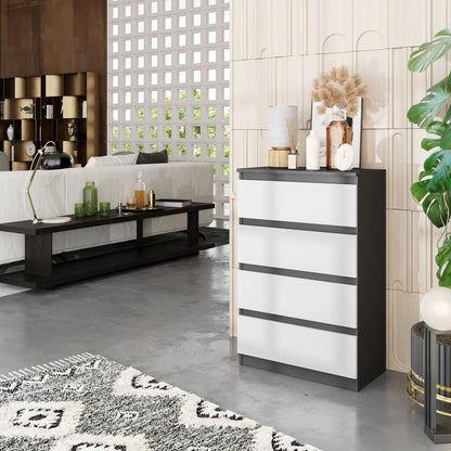 GABRIEL - Kommode / Sideboard mit 4 Schubladen - Anthrazit / Weiß Matt H92cm B60cm T33cm