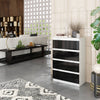 GABRIEL - Kommode / Sideboard mit 4 Schubladen - Weiß Matt / Schwarz Gloss H92cm B60cm T33cm