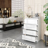 GABRIEL - Kommode / Sideboard mit 4 Schubladen - Weiß Matt / Weiß Gloss H92cm B60cm T33cm