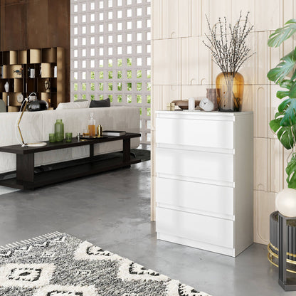 GABRIEL - Kommode / Sideboard mit 4 Schubladen - Weiß Matt H92cm B60cm T33cm