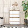 GABRIEL - Kommode / Sideboard mit 4 Schubladen - Wotan Eiche / Weiß Matt H92cm B60cm T33cm