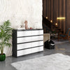 GABRIEL - Kommode / Sideboard mit 8 Schubladen - Anthrazit / Weiß Matt H92cm B120cm T33cm
