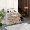 GABRIEL - Kommode / Sideboard mit 8 Schubladen - Weiß Matt / Wotan Eiche H92cm B120cm T33cm