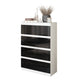 GABRIEL - Kommode / Sideboard mit 4 Schubladen - Weiß Matt / Schwarz Gloss H92cm B60cm T33cm