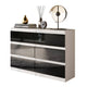 GABRIEL - Kommode / Sideboard mit 6 Schubladen - Weiß Matt / Schwarz Gloss H71cm B100cm T33cm