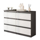 GABRIEL - Kommode / Sideboard mit 6 Schubladen - Anthrazit / Weiß Matt  H71cm B100cm TD33cm