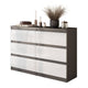 GABRIEL - Kommode / Sideboard mit 6 Schubladen - Anthrazit / Weiß Gloss H71cm B100cm TD33cm