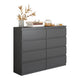 GABRIEL - Kommode / Sideboard mit 8 Schubladen - Anthrazit H92cm B120cm T33cm