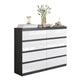 GABRIEL - Kommode / Sideboard mit 8 Schubladen - Anthrazit / Weiß Gloss H92cm B120cm T33cm