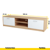 JANE - TV Schrank mit 2 Türen und 1 Regal - Sonoma Eiche / Weiß Matt H36cm B160cm T41cm