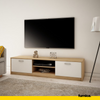 JANE - TV Schrank mit 2 Türen und 1 Regal - Sonoma Eiche / Weiß Matt H36cm B160cm T41cm