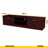 JANE - TV Schrank mit 2 Türen und 1 Regal - Wenge H36cm B160cm T41cm