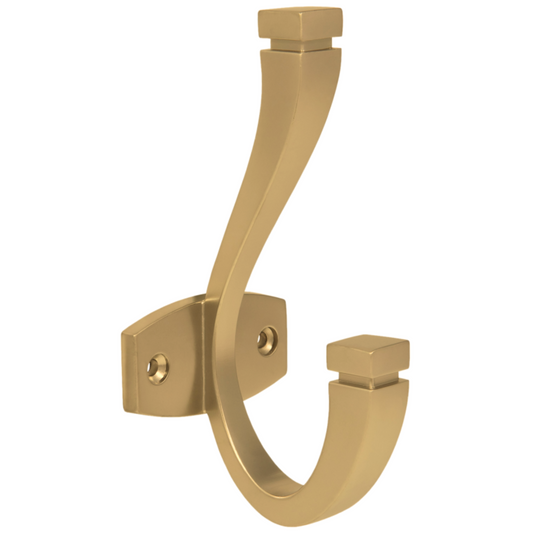 Doppelter Hut- und Mantelhaken - 128 mm - Mattgold