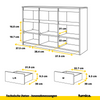 NOAH - Kommode / Sideboard mit 3 Schubladen und 3 Türen - Anthrazit Grau / Weiß Matt H75cm B120cm T35cm