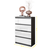 GABRIEL - Kommode / Sideboard mit 4 Schubladen - Anthrazit / Weiß Gloss H92cm B60cm T33cm