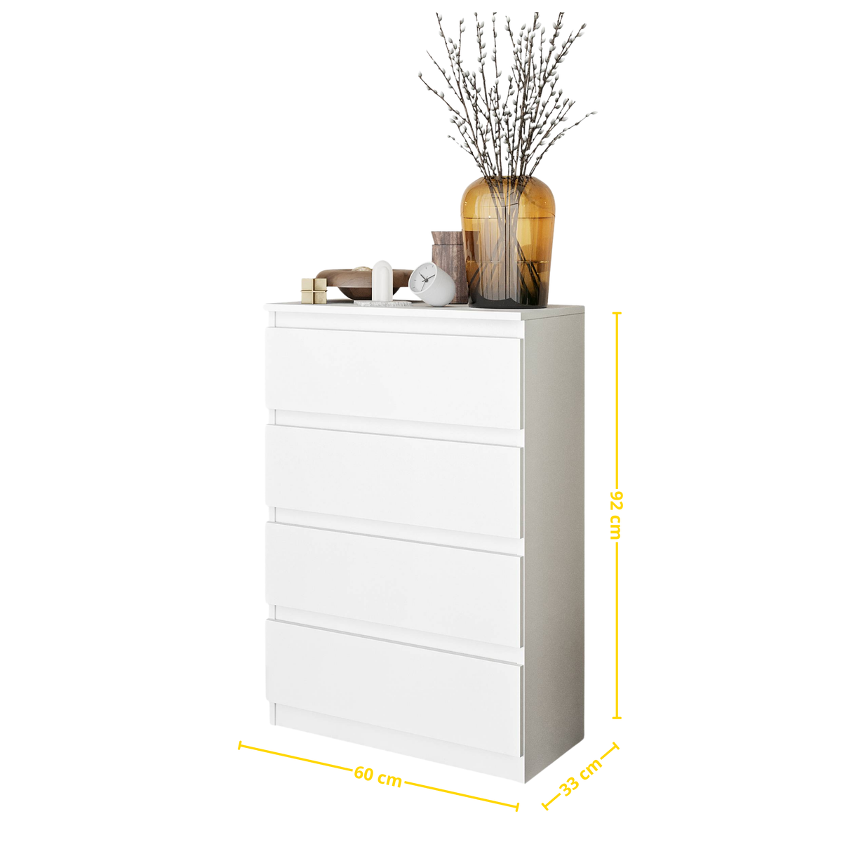 Kommode 60 cm GABRIEL, Weiß Matt – Furnica