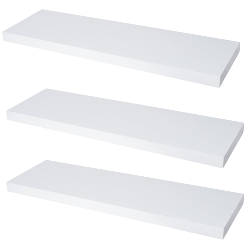 Verdecktes Bücherregal - 3er Pack - Weiß Matt - 80cm