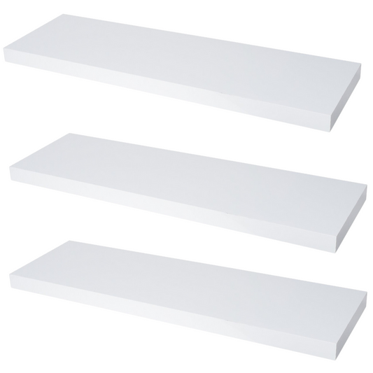 Verdecktes Bücherregal - 3er Pack - Weiß Matt - 80cm