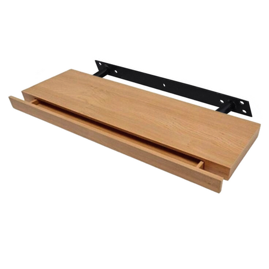 Wandregal mit Verdeckter Schublade - Eiche - 80cm