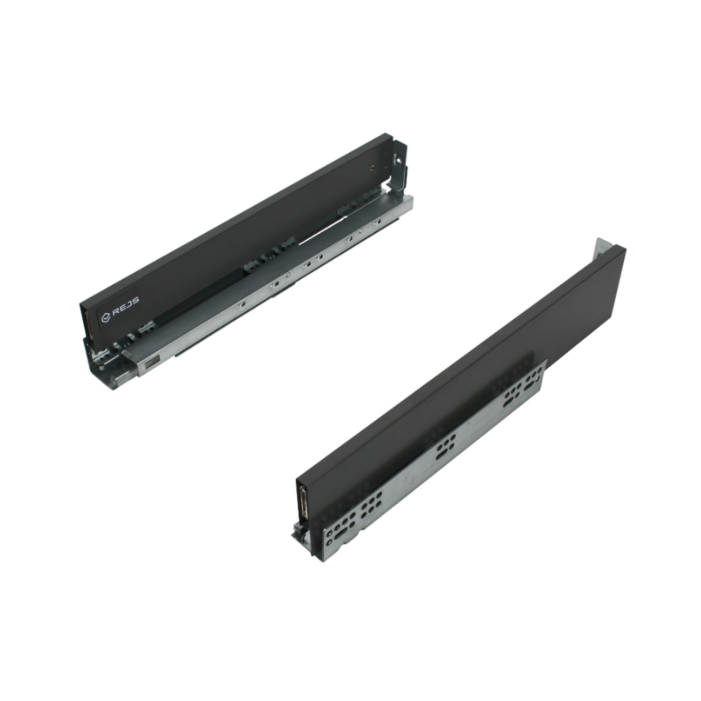 1 Satz Soft-Close Schubladensystem, NIEDRIG - SLIM, H: 89mm, Schwarz