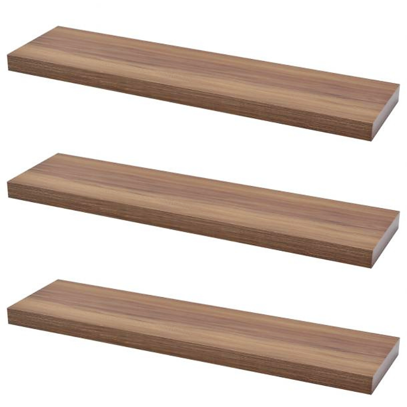 Verdecktes Bücherregal - 3er Pack- Walnussbaum - 90cm