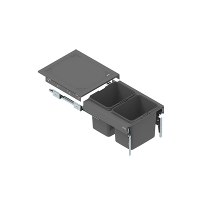 Mülleimer Mülltrennung 2 x 15L - 45cm, T = 480mm H = 320mm Küchenschrank  - Anthrazit Grau