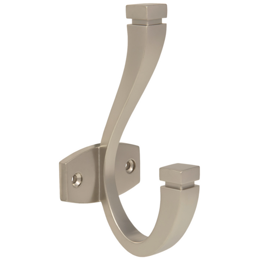 Doppelter Hut- und Mantelhaken - 128 mm - Satin