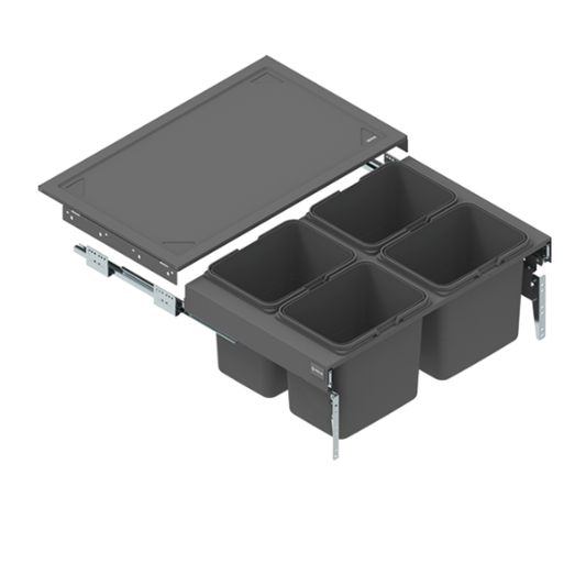Mülleimer Mülltrennung Soft-Close 4x15L oder 4x20L - 80cm Küchenschrank