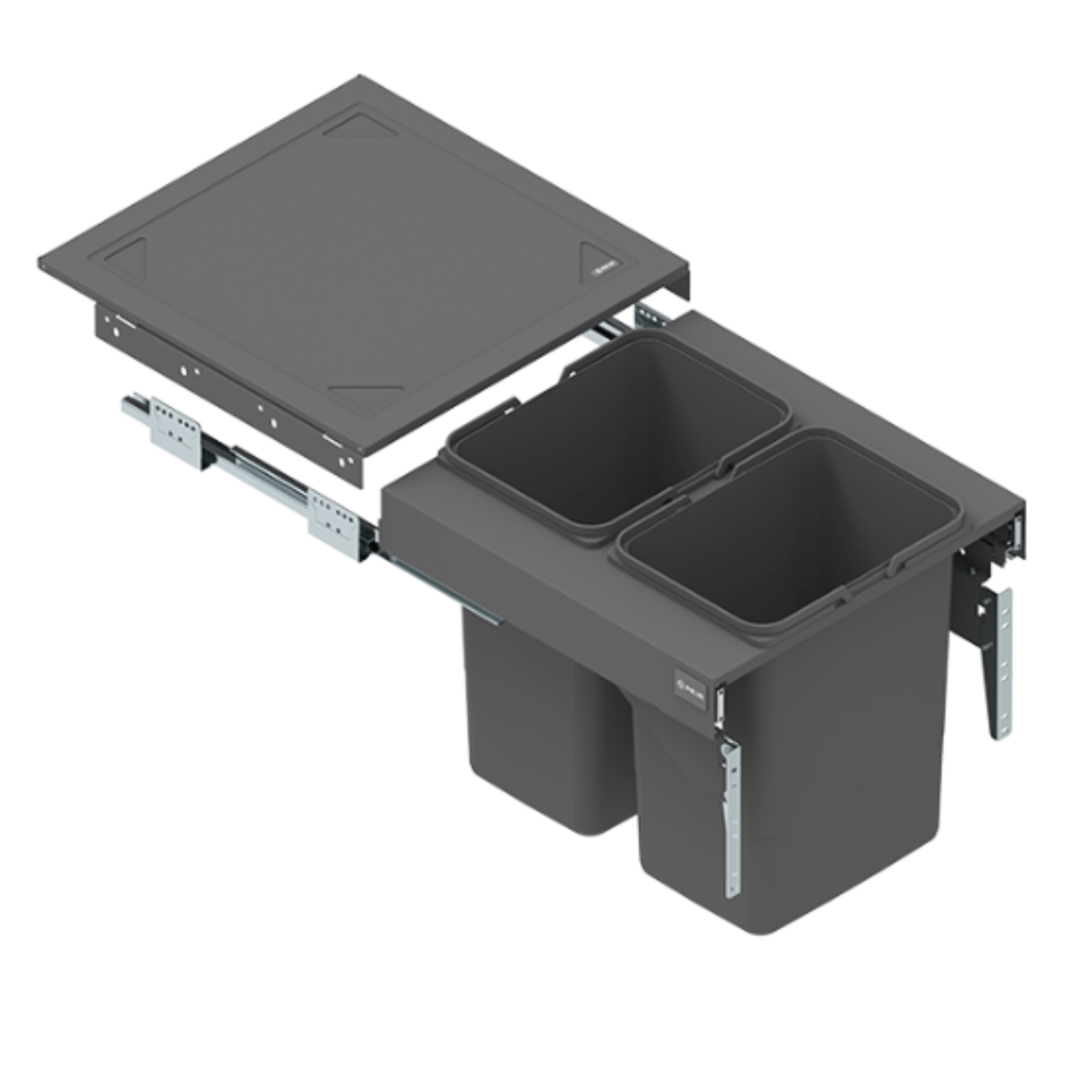 Mülleimer Küche, 2x15L oder 2x20L- 50 cm Küchenschrank – Furnica