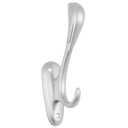 Doppelter Hut- und Mantelhaken - 160 mm - Silber