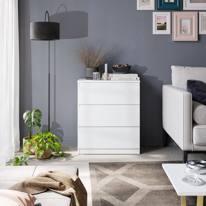 GABRIEL - Kommode / Sideboard mit 3 Schubladen - Weiß Matt H72cm B60cm T33cm