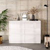 GABRIEL - Kommode / Sideboard mit 6 Schubladen - Weiß Matt / Weiß Gloss H71cm B100cm T33cm