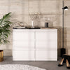 GABRIEL - Kommode / Sideboard mit 6 Schubladen - Weiß Matt H71cm B100cm T33cm