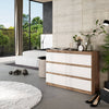 GABRIEL - Kommode / Sideboard mit 6 Schubladen - Wotan Eiche / Weiß Matt H71cm B100cm TD33cm