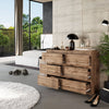 GABRIEL - Kommode / Sideboard mit 6 Schubladen - Wotan Eiche H71cm B100cm T33cm