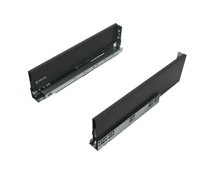 1 Satz Soft-Close Schubladensystem, MITTEL - SLIM, H: 121mm, Schwarz