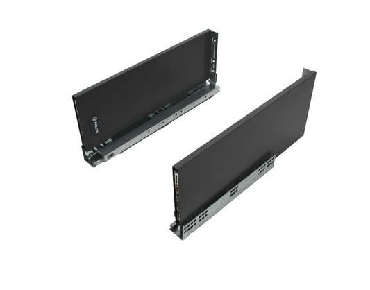 1 Satz Soft-Close Schubladensystem, HOCH - SLIM, H: 185mm, Schwarz