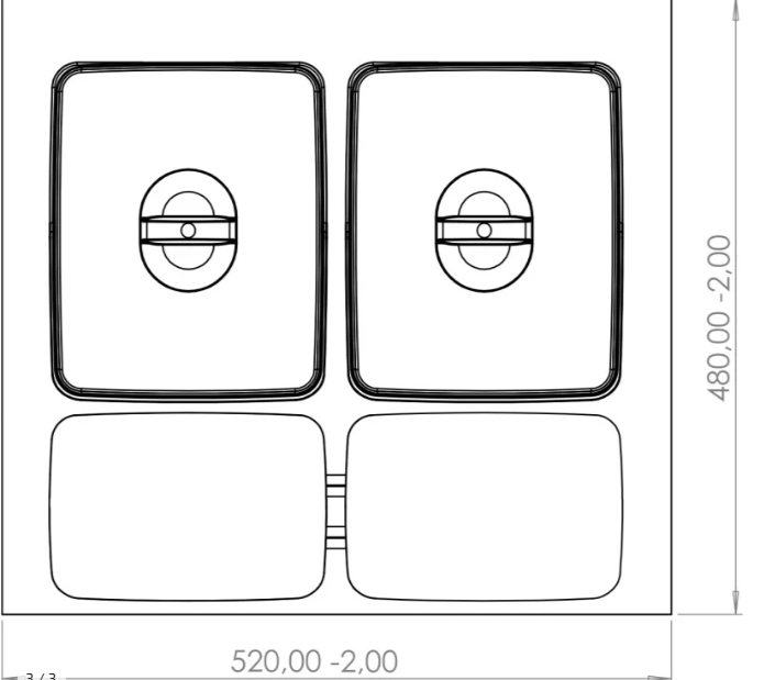Abfalltrennsystem für 600mm Schrank - 2x15L - Anthrazit