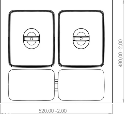 Abfalltrennsystem für 600mm Schrank - 2x15L - Anthrazit